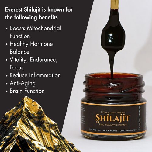 Pure Himalayan Organic Shilajit Resin - Gold Grade 500 mg Maximum Potency Natural Shilajit Resin with 85+ Trace Minerals & Fulvic and Humic Acid for Energy, Immune Support, 30 Grams