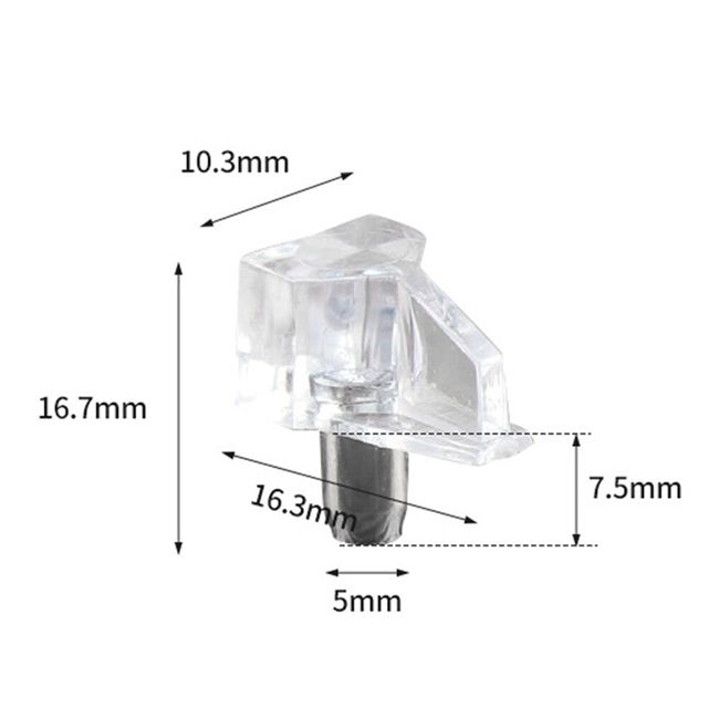 Clear Shelf Support/Bracket Shelf Pegs 5mm