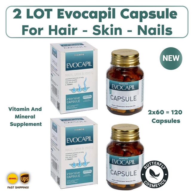 2 LOT Evocapil Capsule For Hair - Skin - Nails (Vitamin And Mineral Supplement)