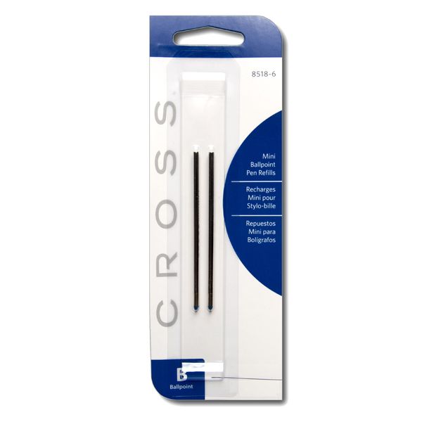 Cross Mini Ballpoint Pen Refill Leather Accessory Pens, Medium Black (8518-4)