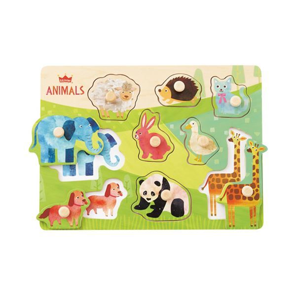 (Summary) Ed.Inter Wooden Puzzle Friendly Animals x 3 Sets