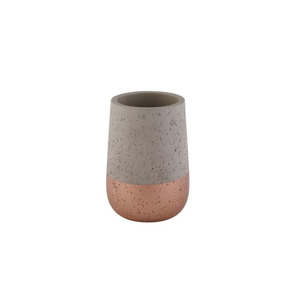 Axentia Concrete Toothbrush Holder, Grey, Rose Gold