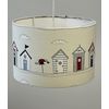 Blue Beach Hut Drum Lampshade