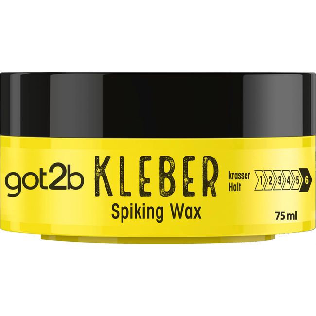 got2b Kleber Spiking Wax Halt 6 1er Pack (1x 75 ml), Haarwax mit krassem Halt für vertikale Styles, Haargel für Männer modelliert wie ein Wax und hält wie ein Kleber