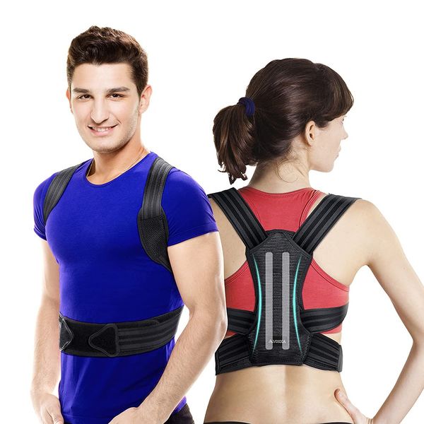 VOKKA Posture Corrector for Men and Women, Back Brace, Provides Pain Relief for Neck, Back, and Shoulders, Adjustable and Breathable, Posture Support, Improves Posture and Provides Back Support, L