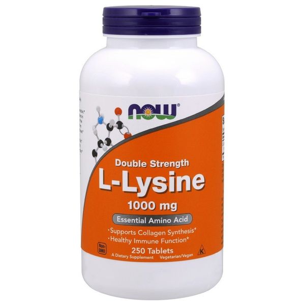 Now L-Lysine 1000 mg Double Strength,250 Tablets