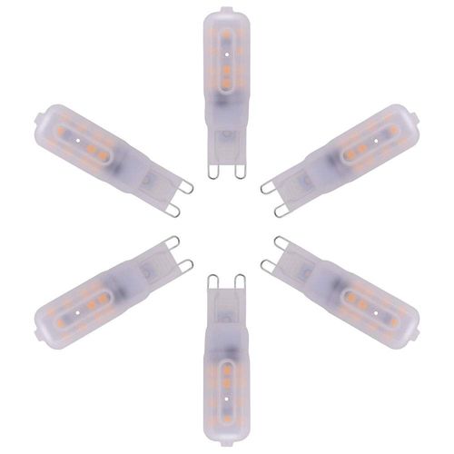 G9 LED Light Bulbs 6 Pack G9 Bi Pin Base Warm White 5W Dimmable LED Light G9 Frosted Light for Indoor Chandeliers Ceiling Lights,Equivalent to 40W Halogen Bulb