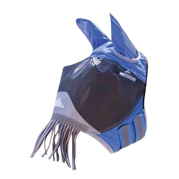 Deluxe Fly Mask with Nose Fringe (Extra Full, Green)