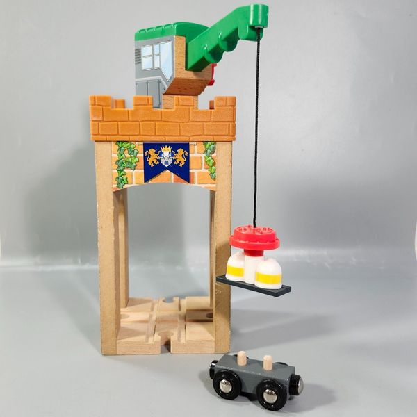 Thomas Train Wooden Railway Magnetic Castle Crane Playset Accessory Toy Y4482