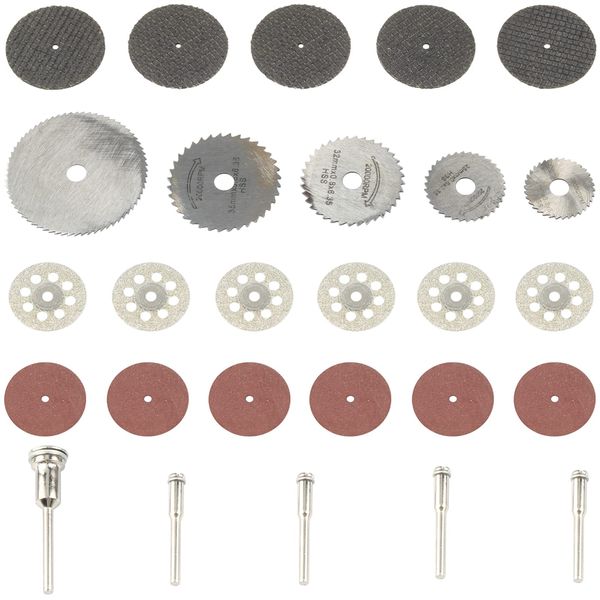 Bestgle Diamond Cutter Set of 60 Diamond Cutting Discs, Mini Router, Router Bit, Cutting Wheel, Small Diameter Circular Saw Blade, Cutting Blades, Polishing Cutter, Polishing Tool, 0.9 inches (22 mm),