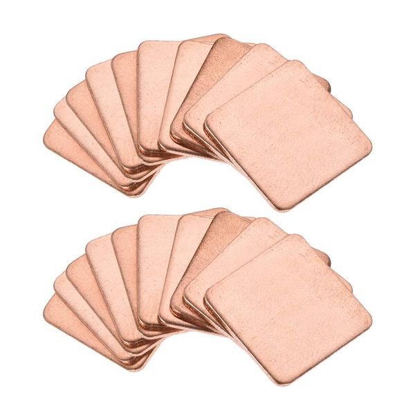 uxcell Flat IC Chipset Thermal Copper Heatsink for CPU GPU 15 x 15 x 0.8mm 20pcs