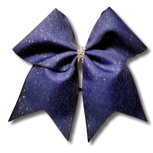 Cheer Bows Navy Glitter Bling Sparkle Hair Bow