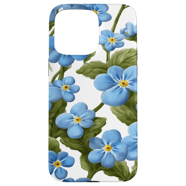 Forget-Me-Nots Abstract Floral Design Case for iPhone 15 Pro Max