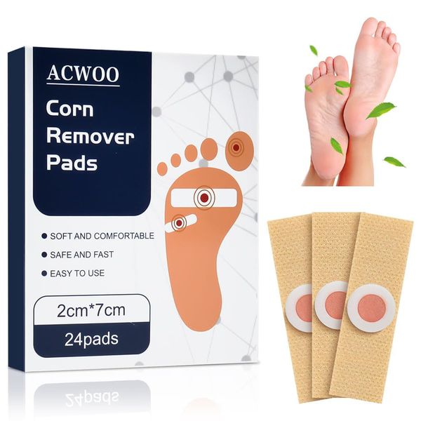 ACWOO Hühneraugenpflaster, 24 Stück Corn Removal Pads, Hühneraugen druckschutz, Corn Removal Treatment, Hühneraugen Entferner Zur hartnäckiger Hühneraugen Entferner und Hornhaut