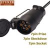 ETUKER Trailer Extension Coiled Cable 7pin Caravan Extension Lead 1.8M Trailer Adapter Cable