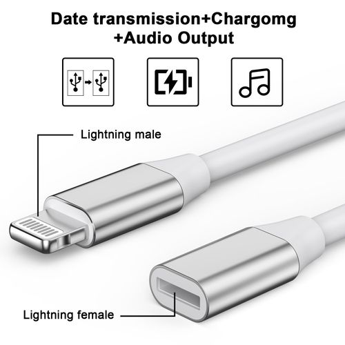 [Apple MFi Certified] 9cm Lightning Male to Lightning Female Charger Adapter,iPhone Extension Charging Adapter Cable Cord Connector Converter Dongle Compatible with iPhone 14 13 12 11 XS XR X 8 7 6