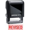 REVISED text on an IDEAL 4911 Self-inking Rubber Stamp with RED INK