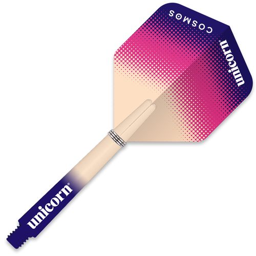 Unicorn Dart Shafts & Flights Set | Gripper 3 Cosmos | Durable Nylon | Medium 44.2mm | Purple Gradient | 3 Stems & 3 Flights