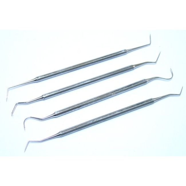 BDEALS 4Pc Dental Probe Set, Stainless Steel