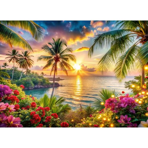 7x5ft Beach Ocean Backdrop,Cloth Fabric Summer Tropical Party Background for Indoor and Outdoor Decoration, Palm Tree Sea Backdrop Banner for Photoshoot 084