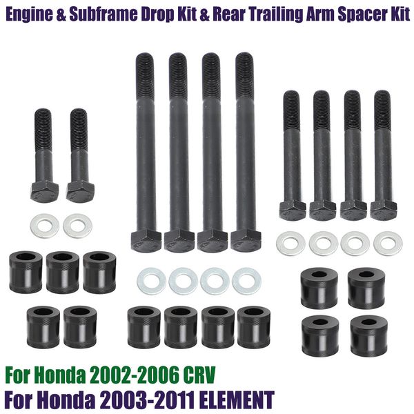 For 03-11 ELEMENT 02-06 CRV ENGINE & SUBFRAME DROP KIT &REAR TRAILING ARM SPACER