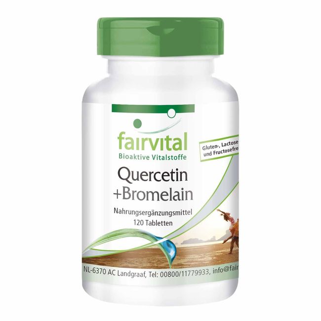 Fairvital | Quercetin plus Bromelain - 120 Tabletten - Vegan - Synergetische Kombination in sicherer Dosierung