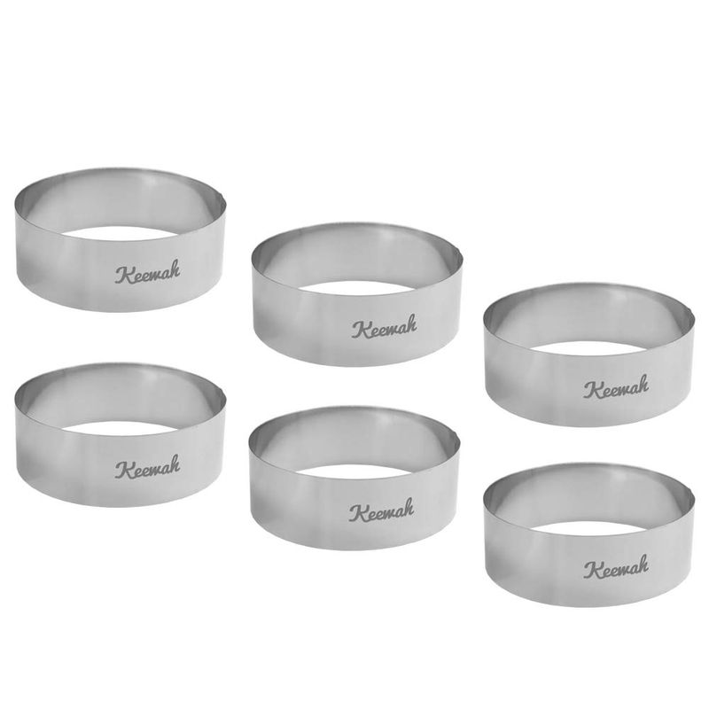 Keewah 4.5 inch Large Burger Ring - 6 Piece - Stainless Steel - Online ...