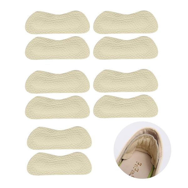 CAREOR 5 Pairs Leather Heel Grips Liners - Shoe Inserts for Women and Men Act as a Heel Cushion - Provide Optimal Protection from Blisters and Cuts in High Heels and Dress Shoes (Beige)