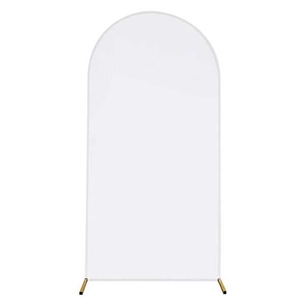 Arch Backdrop Stand Cover 3.28x6.56FT White Spandex Fitted Wedding Arch Cover Elastic Double-Sided Background Covering for Birthday Party Ceremony Dec