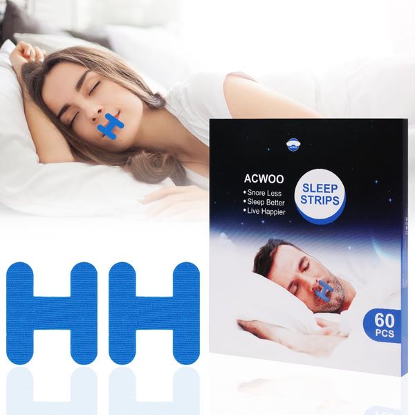 ACWOO Mouth Tape for Sleeping, 60Pcs H-Shape Sleep Mouth Tape to Improve Night Sleep, Reduce Mouth Breathing and Snoring, Anti Snoring Devices for Men and Women (60PCS)