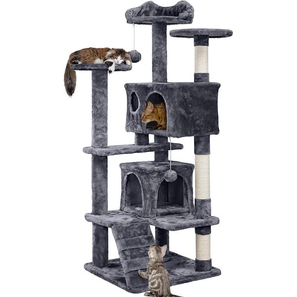 54In Cat Tree Tower Sturdy Condo Furniture Scratch Kittens Pet Large House Play