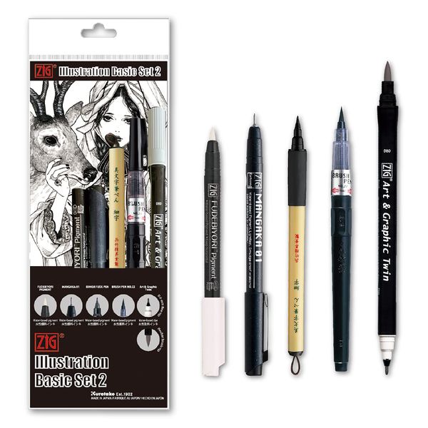 Kuretake INKTOBER special set (5 pcs set NO.3)