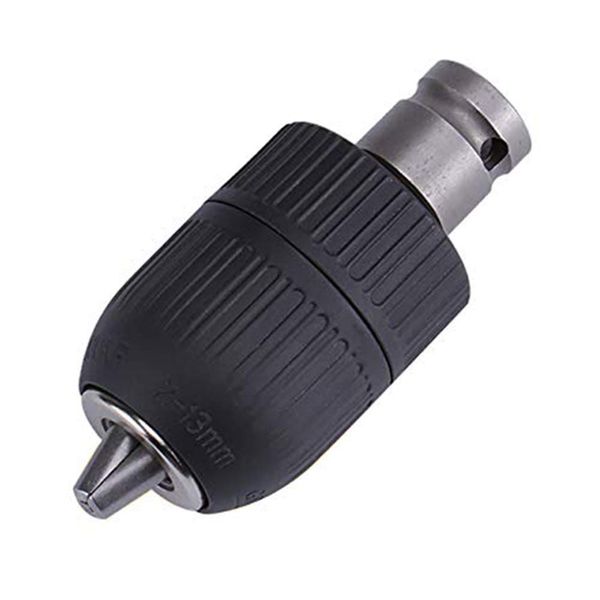 Gasea 2-13mm Capacity Keyless Drill Chuck Quick Change Converter Conversion Tool with 1/2 Inch Socket Square Female Adapter for Air Impact Wrench