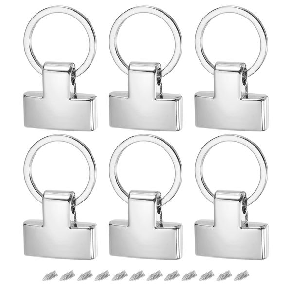 uxcell 6Pcs 22mm/ 0.87" Key Fob Hardware with 20mm ID Keychain Ring Purse Bag Hardware for Car Key Chain, Hanging Lanyard, Silver Tone