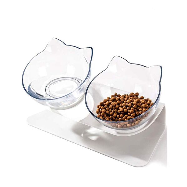 Exodar Pet Bowl Cat Food Dish Dog Dish Food Bowl Dining Table Stand Set of 2