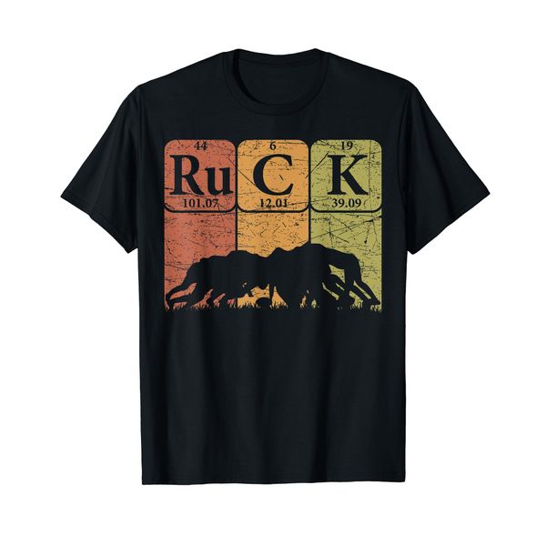 Ruck Rugby Periodic Table Elements Rugby Player Nerd Retro T-Shirt