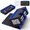 AWESOPAL Deck Case / Trading Card Case, Double Sleeve Compatible (Holds 200 Sheets) (Black & Blue)