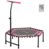 45" Rebounder Trampoline with LED Light & Adjustable Handle, Pink