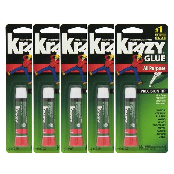 Krazy Glue Original Crazy Super Glue All Purpose Instant Repair, 10 Count