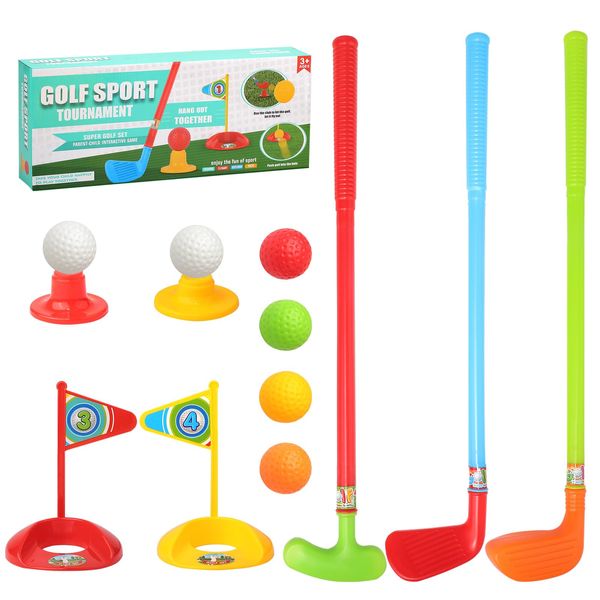 Popsunny Toddler Golf Set for 3 4 5 Years Old, Plastic Kids Golf Clubs, Outdoor and Indoor Sports Toy Birthday for Boys Girls