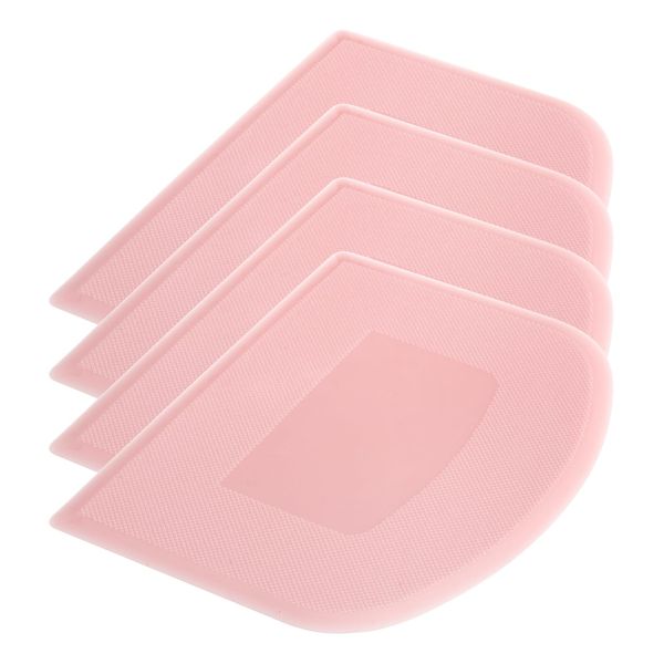 uxcell Cake Scraper Plastic Dough Cutter Tool Cutting Baking Kitchen Daily Use Pink 4pcs