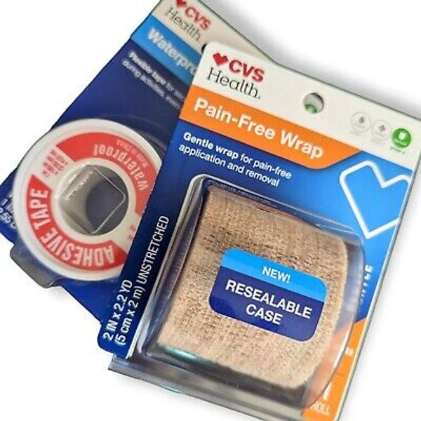 Pain-Free Wrap 2” x 2.2 Yards & Roll of Adhesive Tape CVS Health NEW IN Package