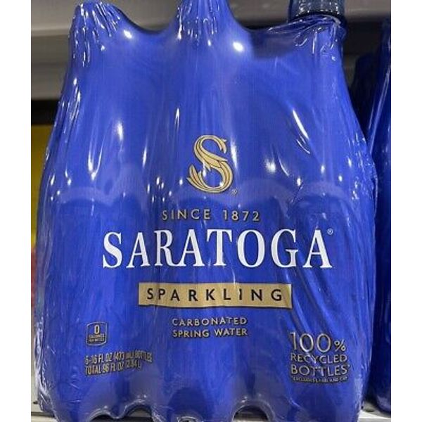 Saratoga Sparkling Spring Water Bottle PET, 16 Oz, 6-Pack. FRESH