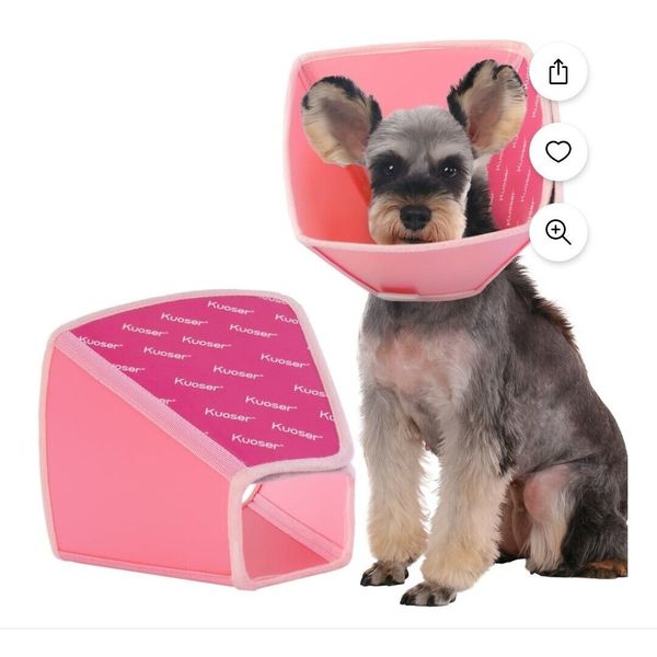 Dog Cone Collar, Recovery After Surgery, Pink, Medium