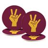 Desert Cactus Arizona State University Ceramic Coasters 4 Pack ASU Sun Devils Absorbent Drink Coasters with Cork Backing (Design E)