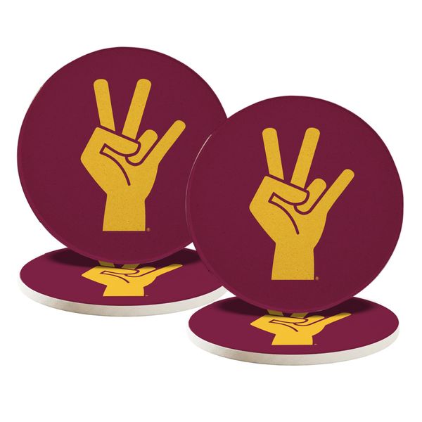 Desert Cactus Arizona State University Ceramic Coasters 4 Pack ASU Sun Devils Absorbent Drink Coasters with Cork Backing (Design E)