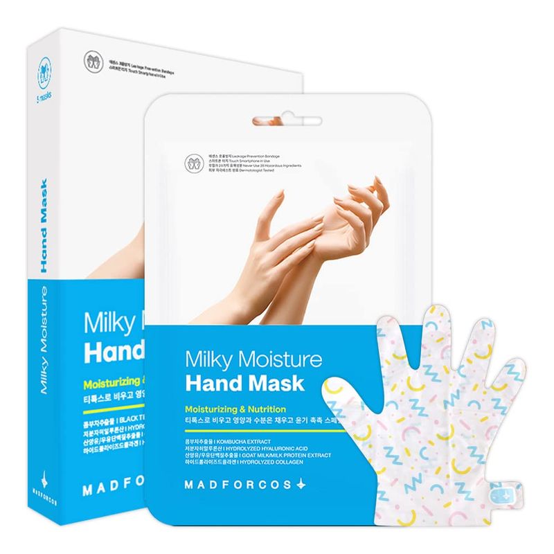 MADFORCOS Milky Moisture Hand Mask, 0.6 fl oz (16 ml), 5 Pieces, Hand ...