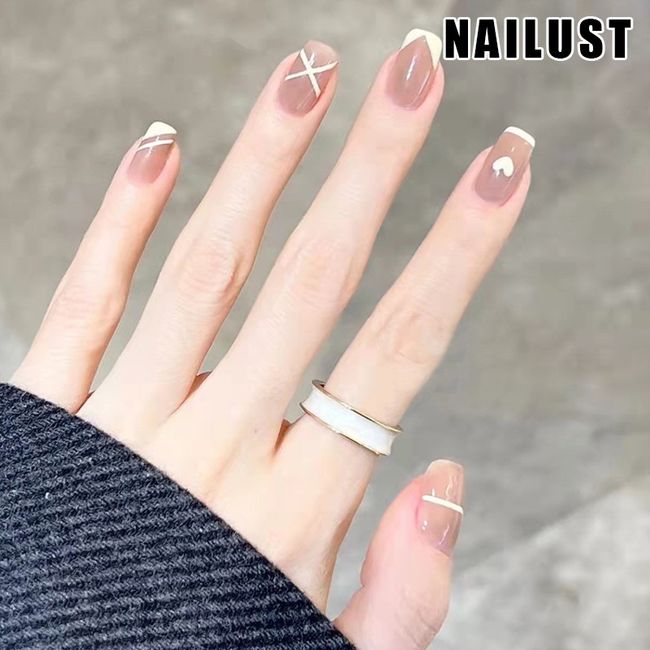 Nails Hands Fingers  [Set of 24] Nail Tips Nail Tips Nail Stickers False Nails False Nails Present Paste Nails Peelable Summer Nails Nail Supplies Nail Art Nail Parts NAILUST