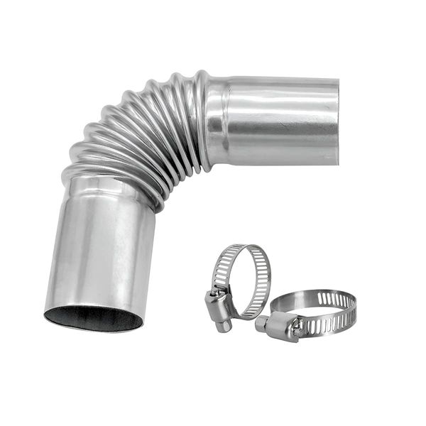 AUCELI Exhaust Pipe Tube Elbow Connector, Flexible Air Diesel Parking Heater Bending Exhaust Pipe, Heavy Duty Corrugated Diesel Air Heater Ducting Connector with Elbows or Straight Heads