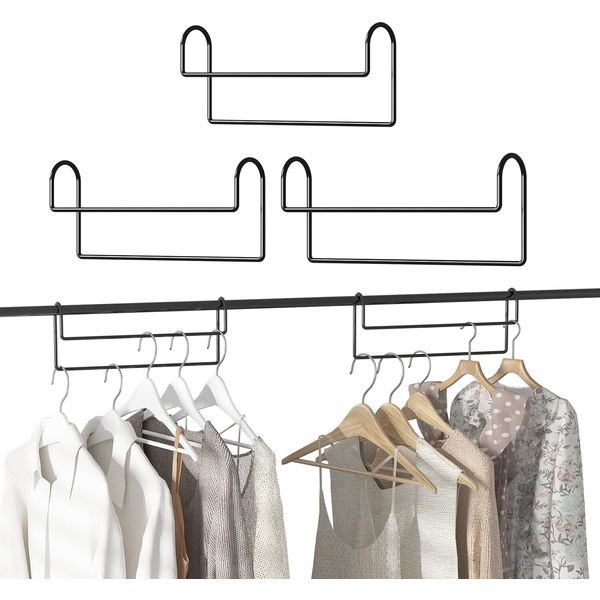 3 Pack 12" Magic Hangers for Storage, Organization & Sorting, Black